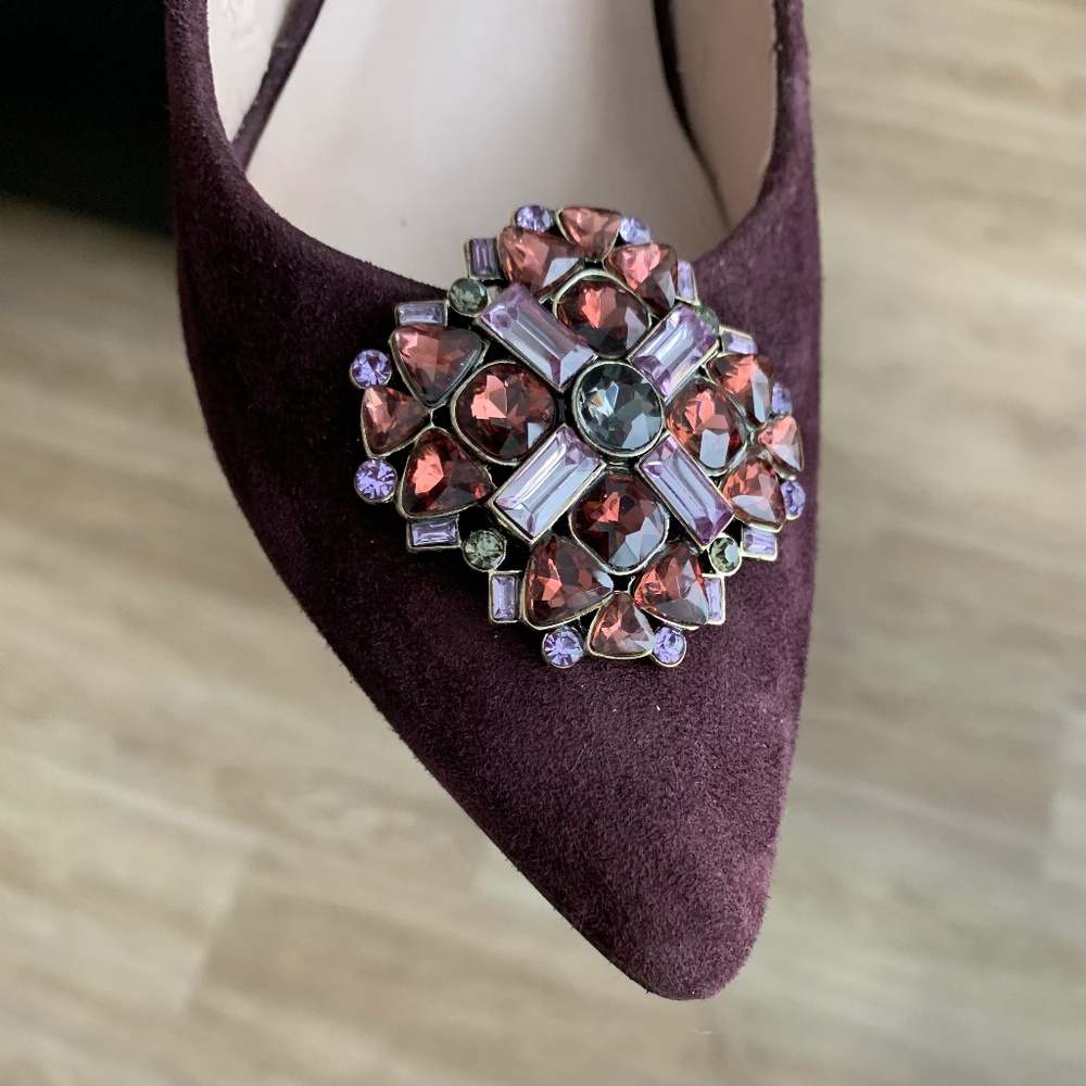 Jewelled Shoe clip Empire Plum